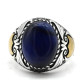 Anillo de plata de ley S925, ojo de tigre azul Natural hecho a mano, anillo de regalo de lujo para fiesta de vacaciones Punk Türkiye Anillo de plata de ley S925, ojo de tigre azul Natural hecho a mano, anillo de regalo de lujo para fiesta de vacaciones Punk Türkiye - malaquita tienda 36