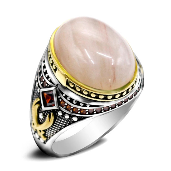 Roca de cuarzo natural combinada con diseño de conjunto de anillos de plata de ley 925 para hombre, anillo de joyería de estilo Punk Popular para hombre, regalo gratis Roca de cuarzo natural combinada con diseño de conjunto de anillos de plata de ley 925 para hombre, anillo de joyería de estilo Punk Popular para hombre, regalo gratis - malaquita tienda 36