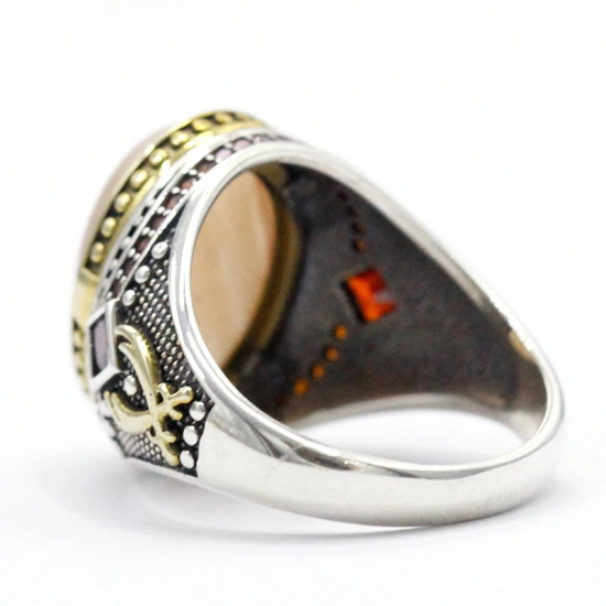 Roca de cuarzo natural combinada con diseño de conjunto de anillos de plata de ley 925 para hombre, anillo de joyería de estilo Punk Popular para hombre, regalo gratis Roca de cuarzo natural combinada con diseño de conjunto de anillos de plata de ley 925 para hombre, anillo de joyería de estilo Punk Popular para hombre, regalo gratis - malaquita tienda 36