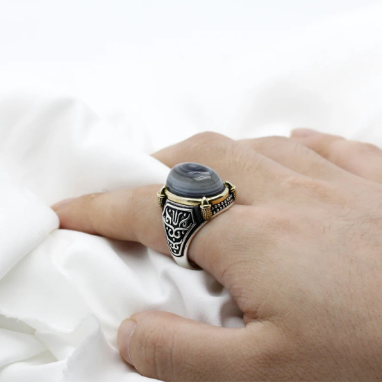 Anillo de plata 925 auténtica para hombre, piedra de ágata Natural, estilo Retro Punk, Vintage, garra, joyería de la suerte para boda/Fiesta, joyería fina Anillo de plata 925 auténtica para hombre, piedra de ágata Natural, estilo Retro Punk, Vintage, garra, joyería de la suerte para boda/Fiesta, joyería fina - malaquita tienda 36